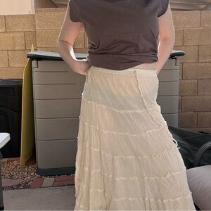 Metro Wear Cream Maxi Skirt